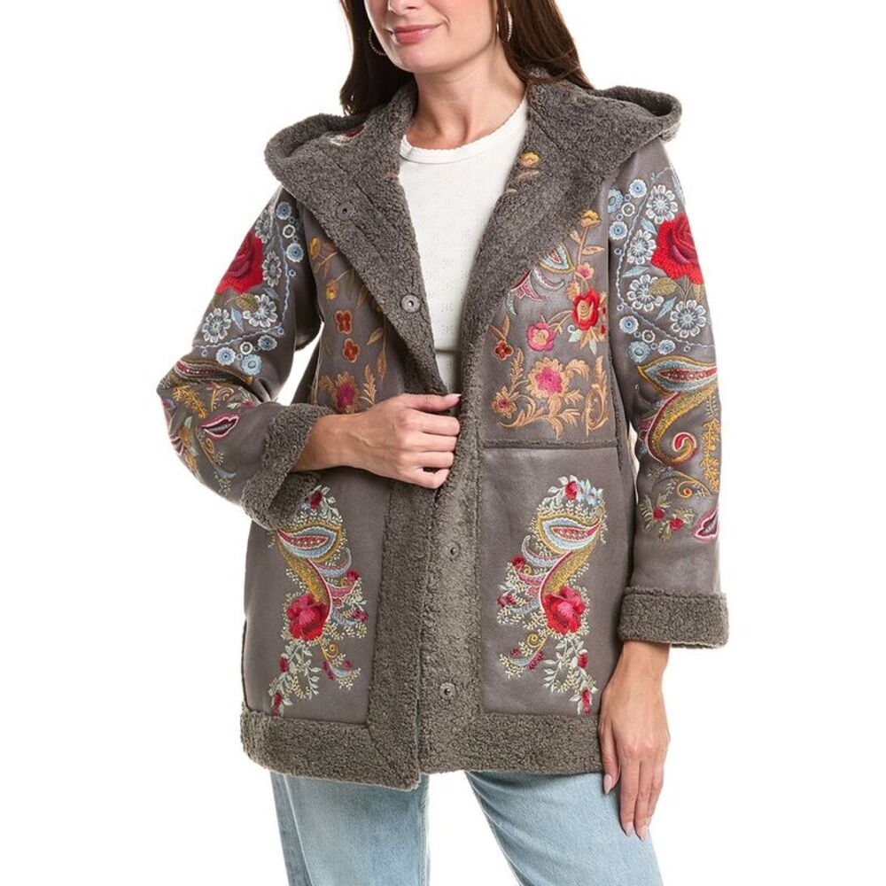 Johnny Was Womens Saturna Coat, Gray